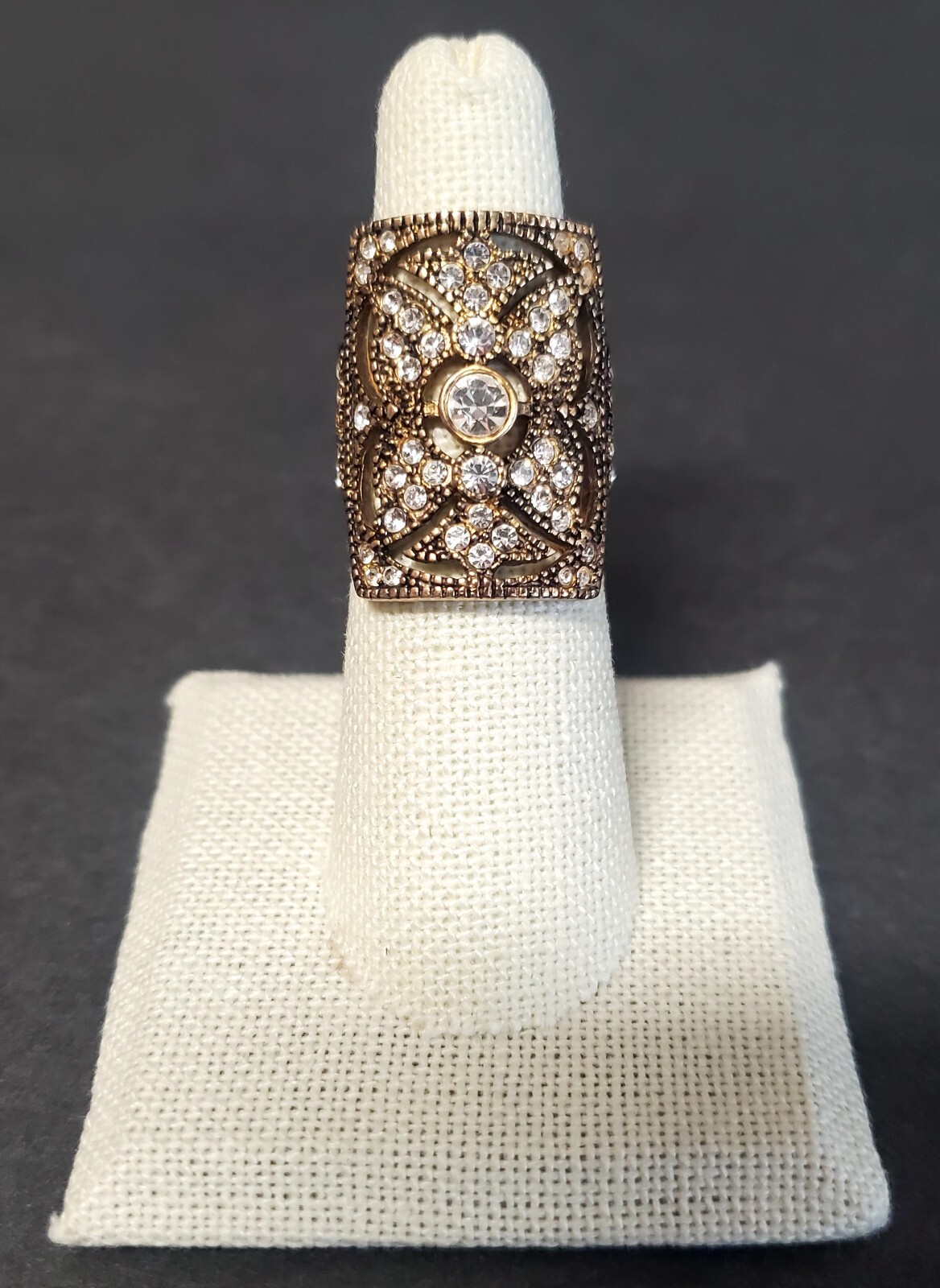 Statement Rings Gothic Oxidized Silver/Gold Tone … - image 5