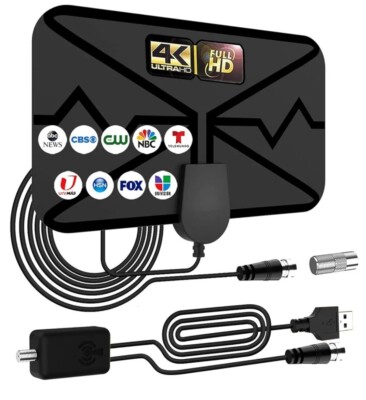 TV Antenna, 2024 Upgraded Digital Antenna for TV Indoor, HDTV Antenna 360°