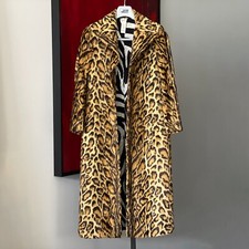 Gianni Versace Leopard Print Faux Fur Velvety Coat Size 40 From F/w 1996/97