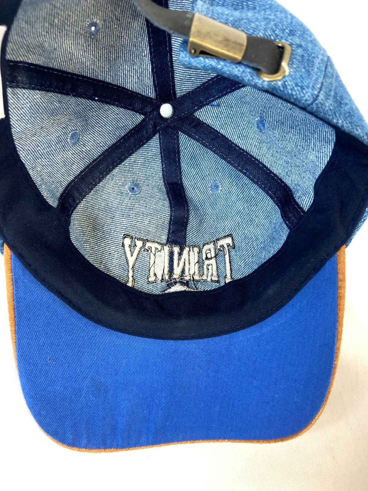 Trinity Baseball Cap Buckleback Hat Denim OSFA Cl… - image 8