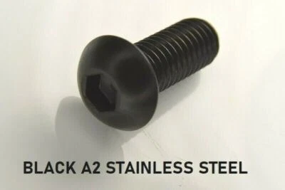 CARBOLTS Socket Button Head Screws Allen Socket Bolts BLACK STAINLESS STEEL M4 M5 M6 M8