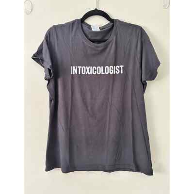 INTOXICOLOGIST Bartender Funny Graphic Tee Black T-Shirt Sz L