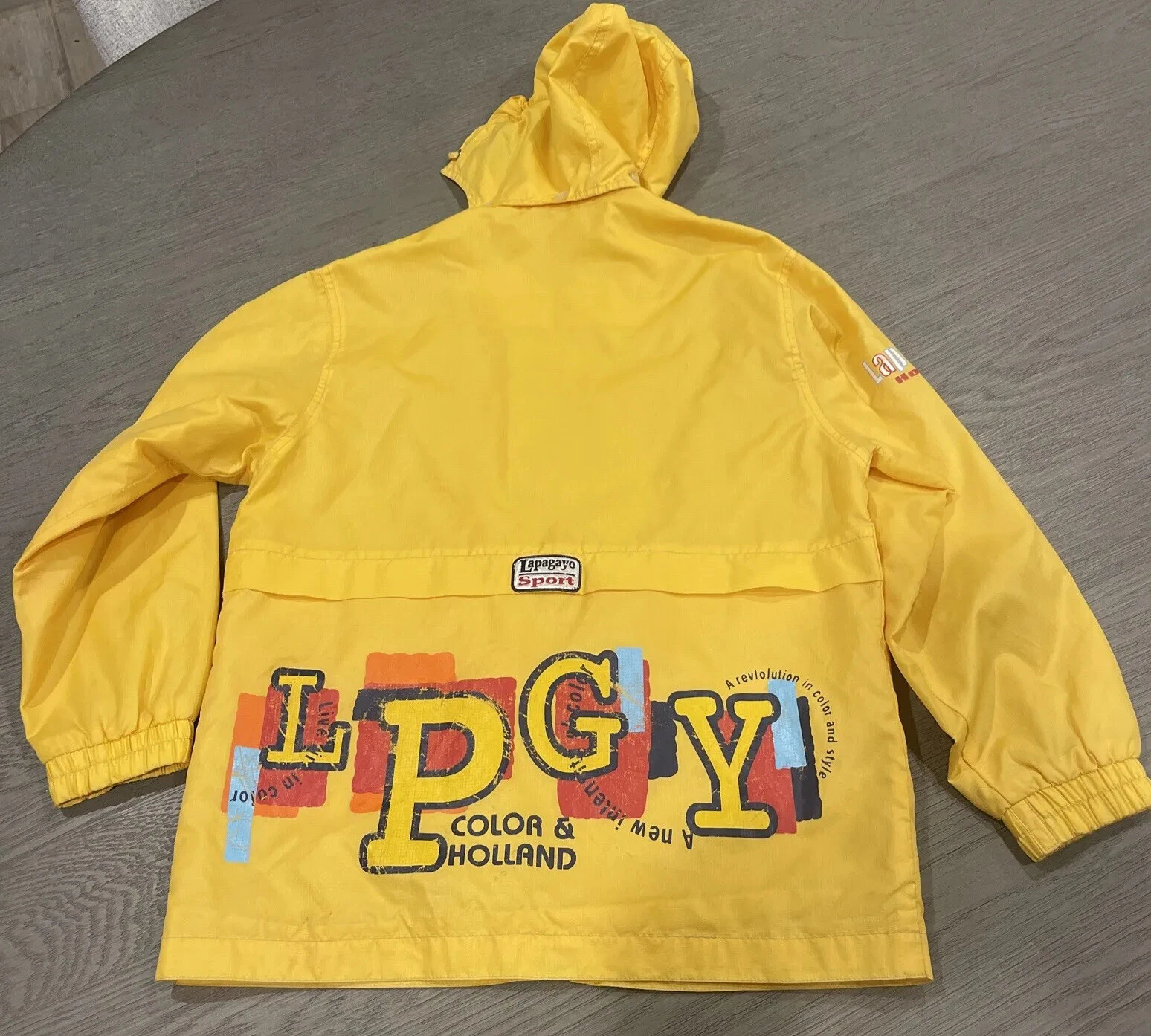 Vintage Unisex XS Yellow Lightweight Windbreaker Lapagayo Sailing Summer Jacket