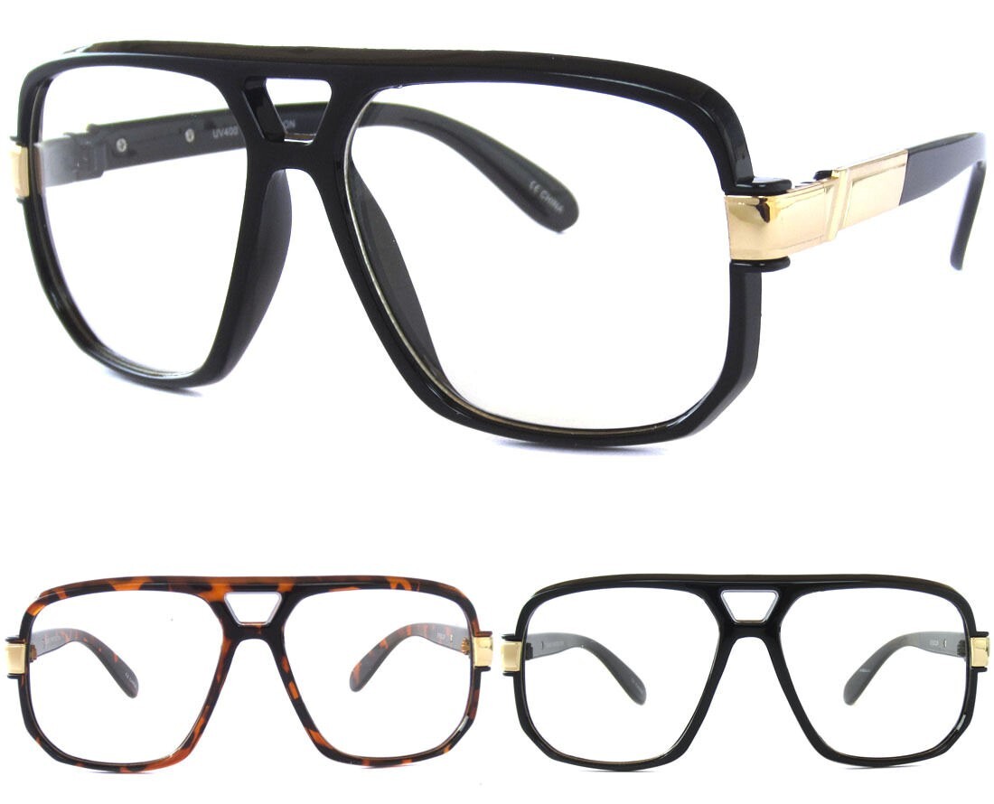 Oversize Frame Clear Lens Eye Glasses Retro Eyewear Hipster DJ Hip