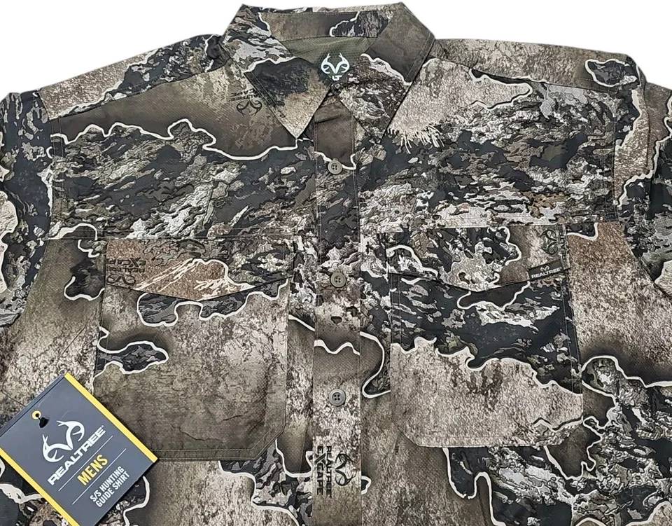 Realtree Excape Camo Hunting Guide Shirt Mens Medium Short Sleeve Button Front - Image 2 of 4
