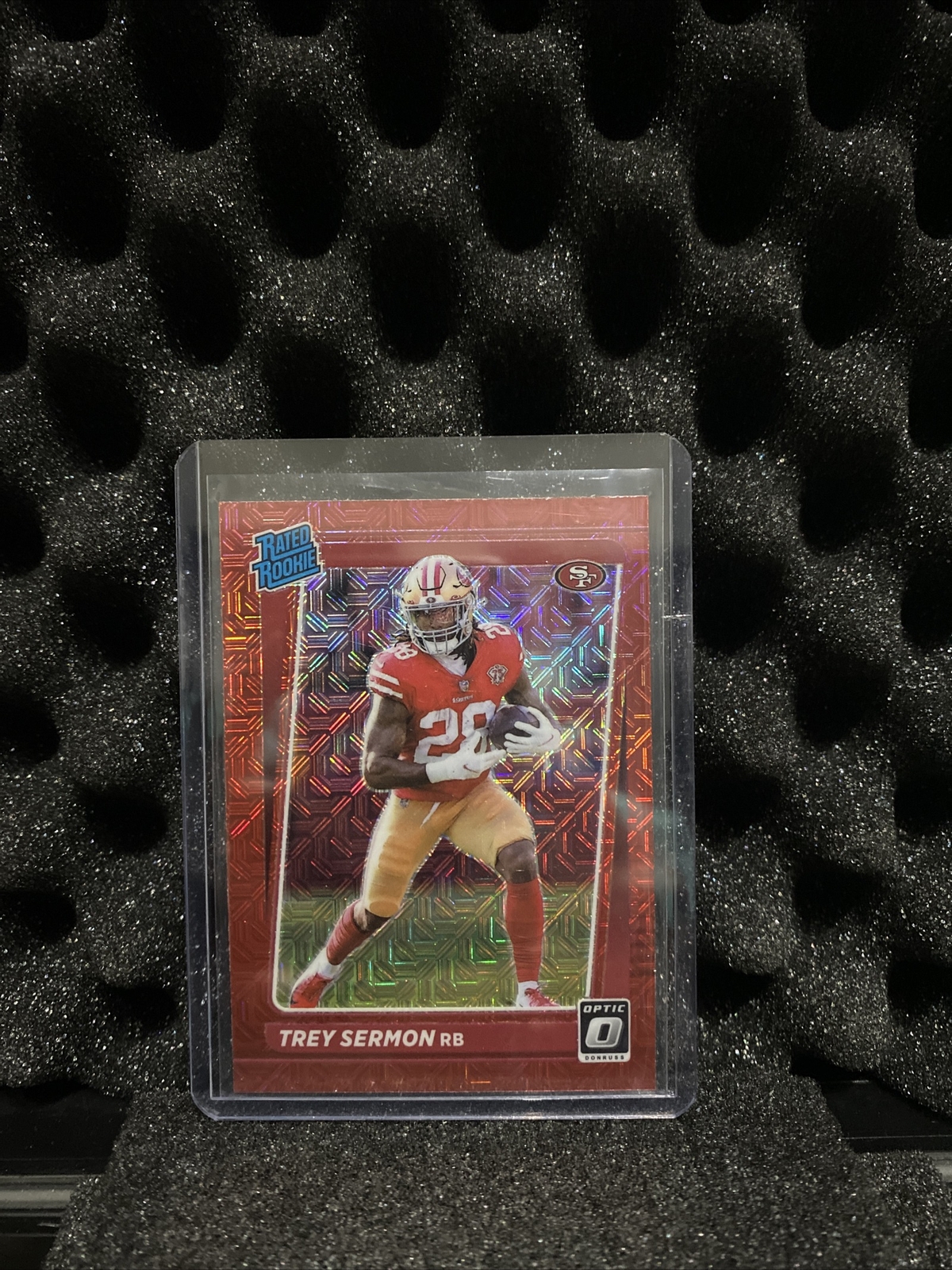 2021 Panini Donruss Optic Trey Sermon Rated Rookie Red Mojo H2 49ers RC # 224