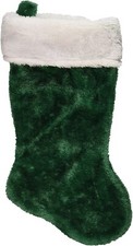 Christmas Stocking Plush Green Plush 15.5" tall by Merry Brite