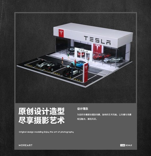 Diorama 1:64 Car Garage Model LED City Car Showroom Scene Display Building Model - Picture 73 of 102