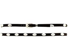 M F Western Men's Concho Embellished Leather Hat Band Black