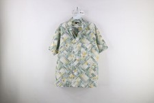 Vtg 60s 70s Streetwear Mens Medium Faded Abstract Camp Collared Button Shirt USA