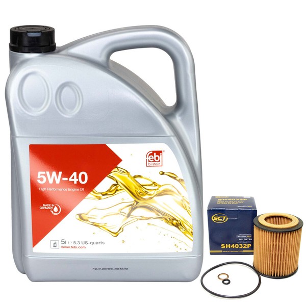 MotoröL Set 5W-40 5 Liter + ÖLfilter SH 4032 P FüR BMW 1Er 3Er 6Er Cabriolet-image
