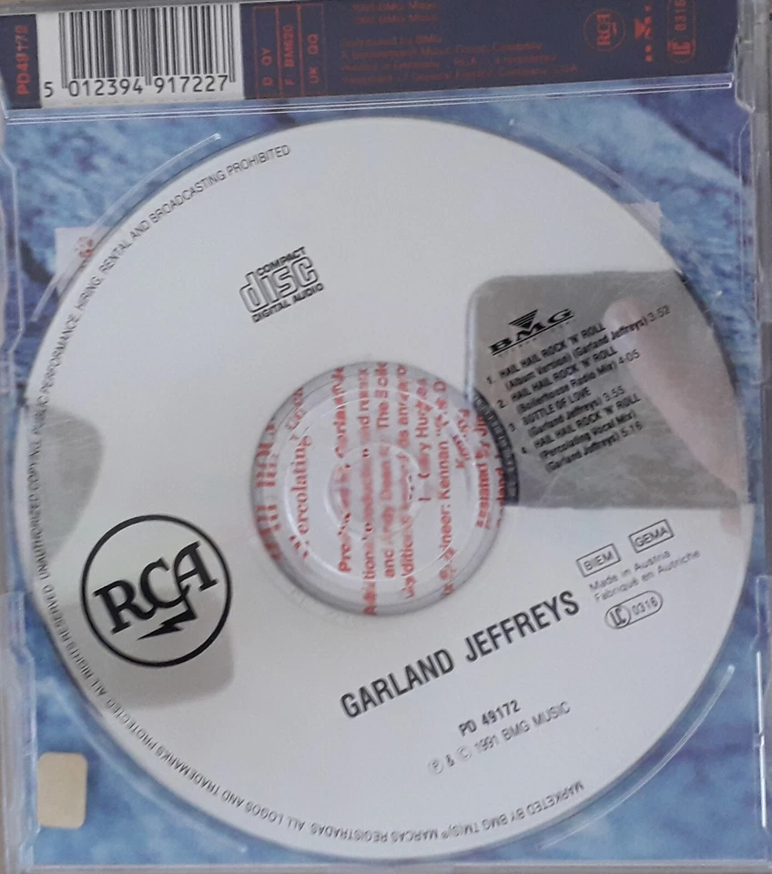 Garland Jeffreys - Hail Hail Rock N Roll  Single-CD 1991, Zustand sehr gut - Bild 2 von 2