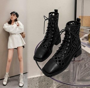 mid heel combat boots