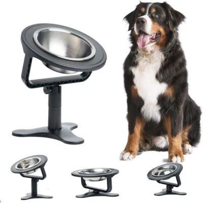 Elevated Dogs Bowl Large Size Height Adjustable Non-Slip Raised Metal Stands UK
