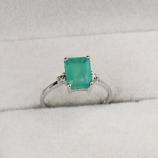 Damen Diamant Smaragd Hochzeit Ring 925 Sterlingsilber Handmade Schmuck Größe 7