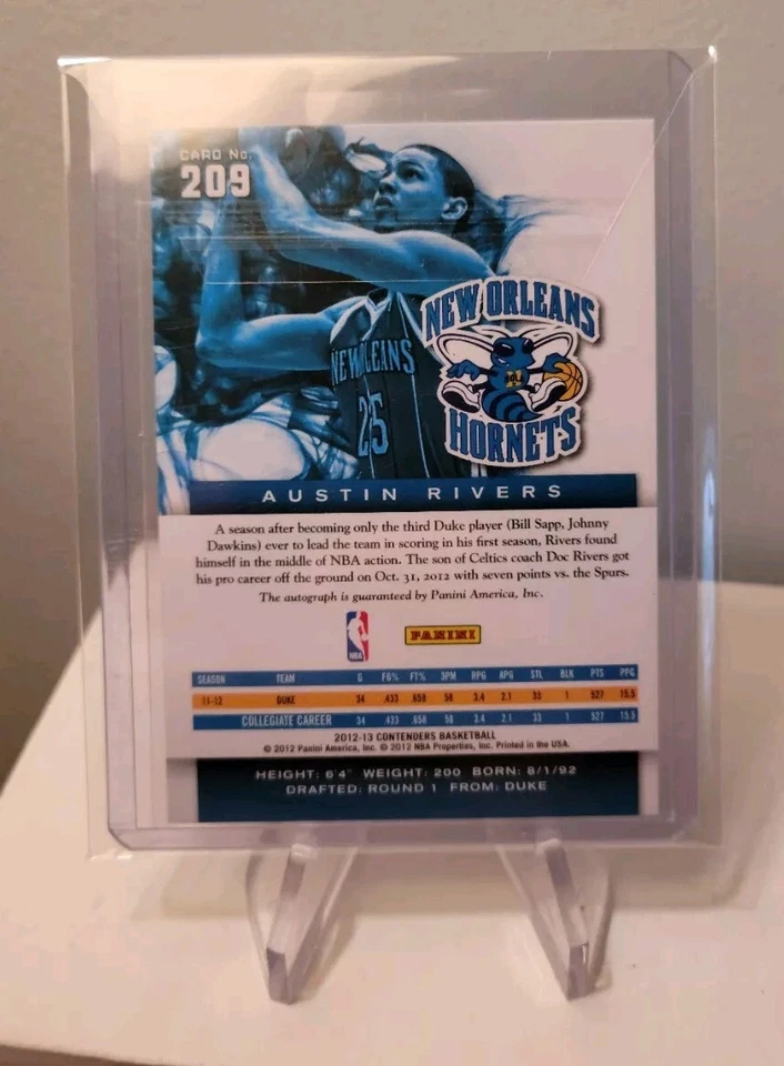 2012-13 Panini Contenders #209 Austin Rivers Rookie Auto RC 🔥 - Image 2 of 2