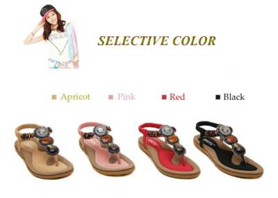 Purposed by Design Women Beaded Rhinestone Thong Flat Comfort Sandal 7,8,9,10,11
