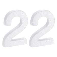 Foam Numbers 2 Numeral EPS White Polystyrene Number 100mm/4 Inch, Pack of 2