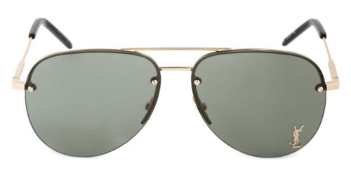 Saint Laurent Classic 11 M Sunglasses Gold Green 59mm New 100% Authentic - Picture 1 of 7