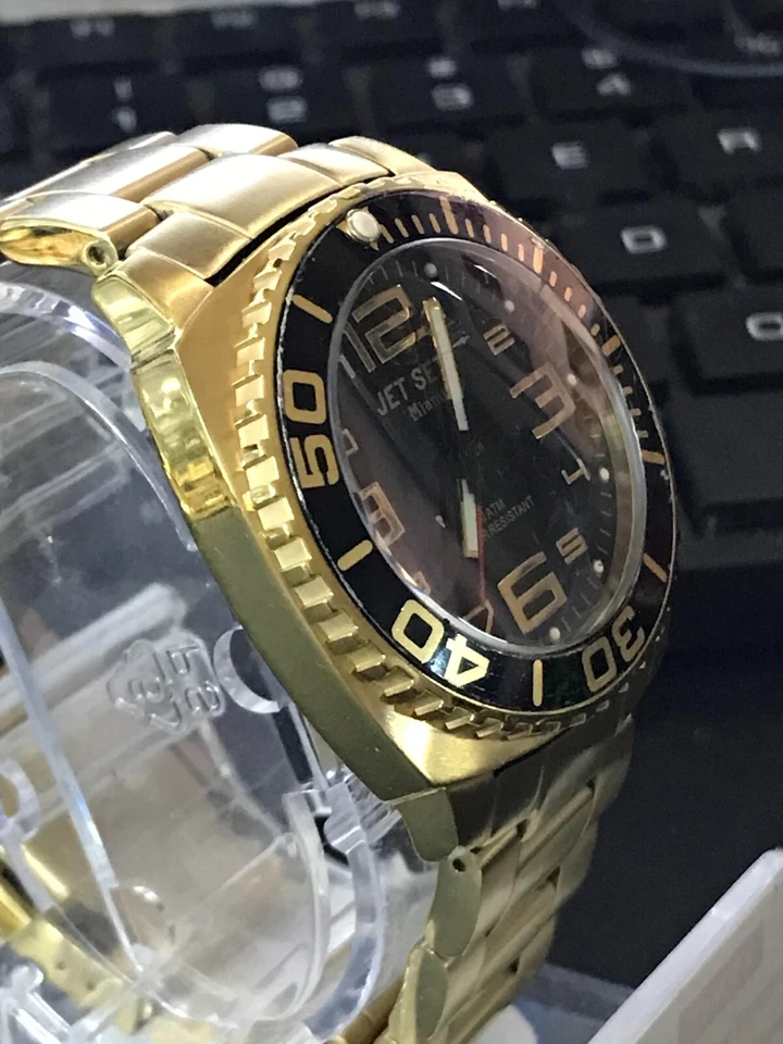 Jet Set 37mm Black Dial Gold Tone J2900 Unisex Quartz Watch, Run (Lot 1872) Foto 4 de 4