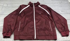 Vintage Men s Nike Athletic Full Zip Jacket Size Large Maroon Polyester