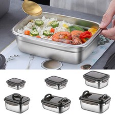 Stainless Steel Bento Lunch Box Adult Container Metal Large Capacity for Camping