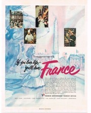 1954 FRENCH TOURIST OFFICE You ll Love France Impressionist art Vintage Ad 
