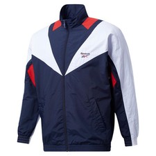 Reebok Classics HOMBRE Doble Vector Chaqueta Chándal Navy Blanco 80S Retro Nuevo