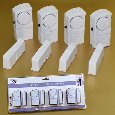 4er Set Fensteralarm Türalarm Alarmanlage 90dB Alarm-System Einbruchschutz