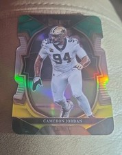 Cameron Jordan 2022 Panini Select Green Yellow Prizm Die-Cut #31 Saints