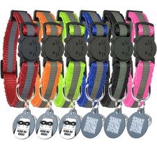 Reflective Cat Collar with ID Tags QR Code, Set of 6, Name Tag, Solid  Safe ...