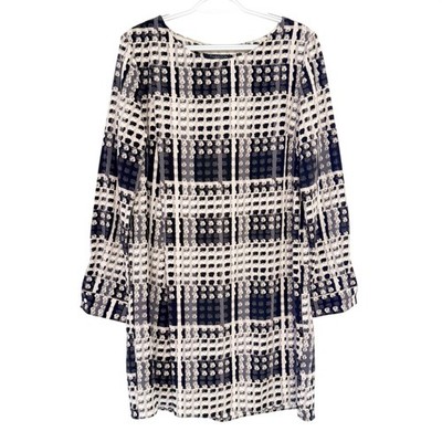 Thakoon For DesigNation Womens 60s Style Geometric Mod Shift Dress M Black/White