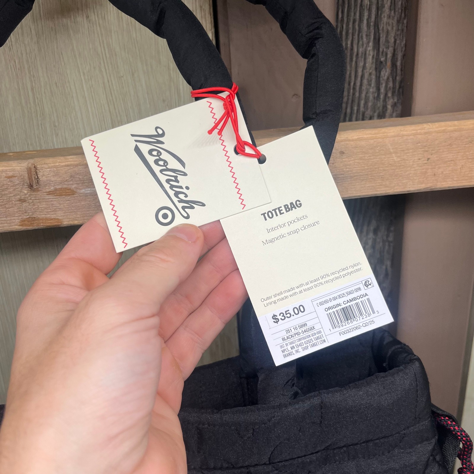 Woolrich x Target Quilted Sheep Tote Bag Black SOLD OUT NEW image 4