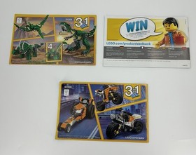 Lego Creator 31062 Lot of 3 Instruction Manuals Only Blue Robot Dog Bird