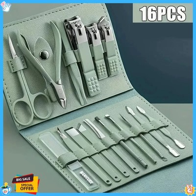 Professional 16-Piece Nail Care Set - Sharp Nail Clippers, Precision Cuticle Nip