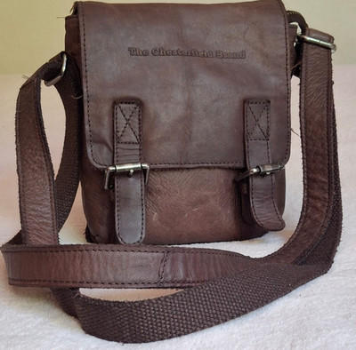 The Chesterfield Brand Brown Full Grain Waxed Leather tablet compartment Bag