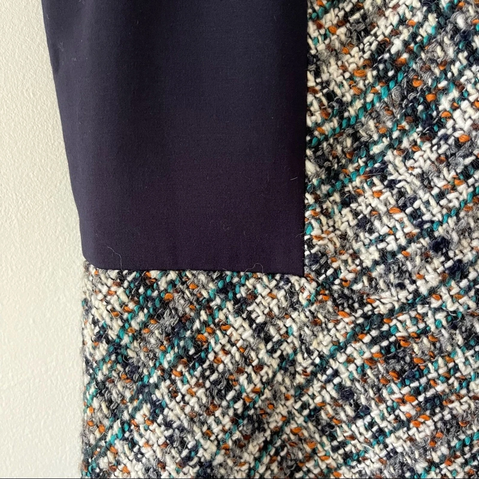 Abito a tubino Tory Burch tweed donna 10 testurizzato scuro accademia classico carriera nuovo con etichette
