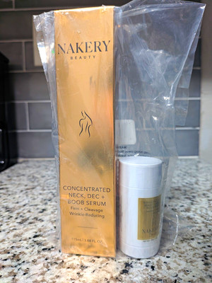 NAKERY Beauty Firming Neck Decollete Breast Serum 3.88 fl oz + Boob Wand