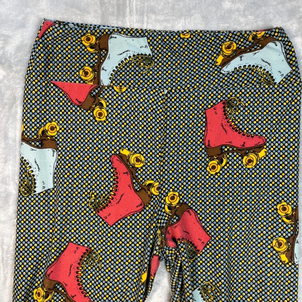 Леггинсы LuLaRoe один размер роликовые коньки принт удобные эластичные женские - Изображение 3 из 4