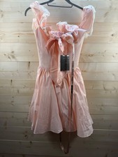House of CB Jade Pink Lace Ruffle Corset Mini Dress XS Longer NWT