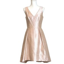 Alfred Sung Cocktail Dress Pearl Pink 8 Metallic Sleeveless High Low Party Guest