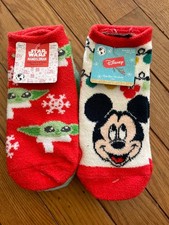 NWT Womens Disney/Star Wars Cozy Low Cut 6 Pair Socks Sz 4-10 - Mickey  Grogu