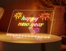 Led Note Board,Doodle Glow,Led Drawing Board for Kids,Acrylic Dry Erase Board wi
