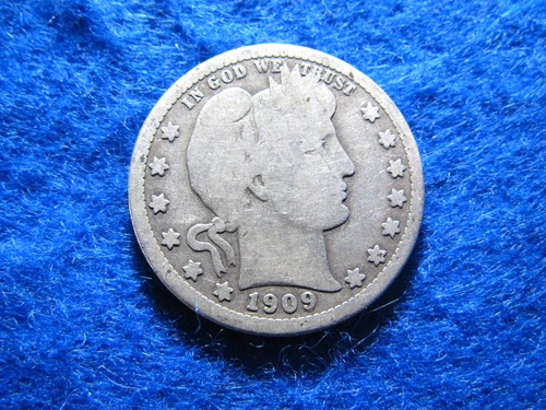 1909 Barber Quarter - Nice Circulated