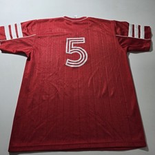 VTG Y2k Red Mens Adidas V-Neck Soccer Jersey #5 Size Large 