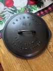 #8 Griswold Cast Iron Raised Letter 468 Self Basting Skillet Cover Lid *RESTORED