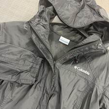 Columbia Omni-Tech Rain Jacket Women  s M Black Hooded Waterproof