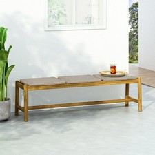 Acacia Wood 3 Seater Bench 61.5 W Teak Polyet...
