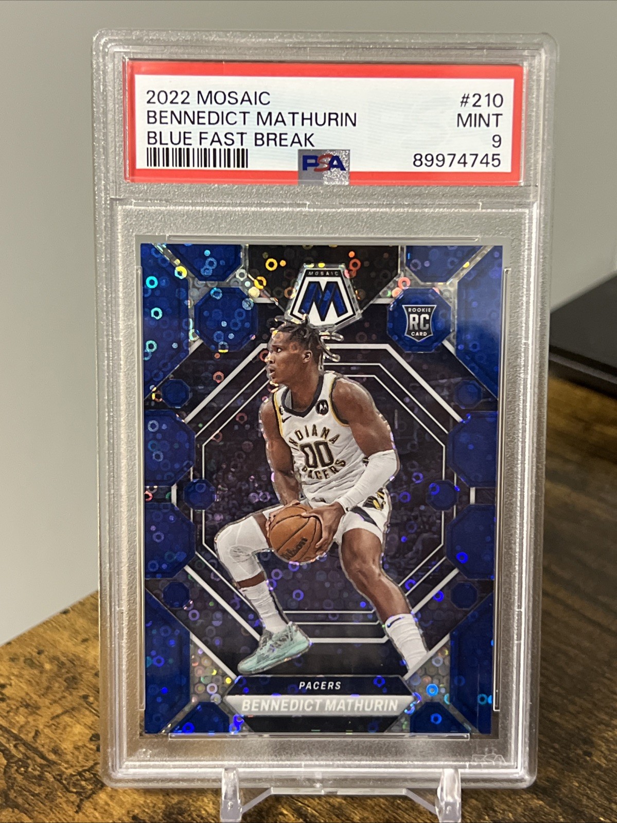 2022 Bennedict Mathurin Mosaic #210 Blue Fast Break /85 PSA 9 RC Pacers