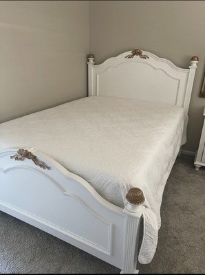 White Solid Real wood bed 
